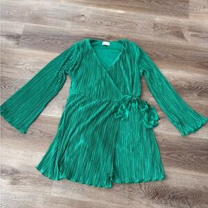 Pink Lily Long Sleeve Wrap Dress